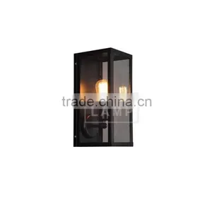 Industrial Metallic and Glass Lamp Shade Wall Sconce Box Wall Lamp thumbnail-4