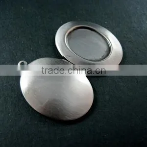 13x18mm Oval Bezel Tray Setting Vintage Antiqued Brass Silver Photo Locket Pendant Charm DIY Supplies 1123012 thumbnail-3