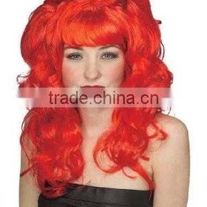Fabulous Devil Wig, Red With Horns - Synthetic Wigs thumbnail-1