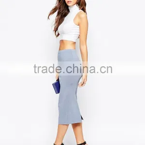 Mature Lady Midi Pencil Skirt Jersey Stretched Maxi Skirt thumbnail-1