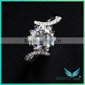 Moissanite 3 ct Yellow Gold Engagement Ring Rope Band Moissanite Jewelers thumbnail-1