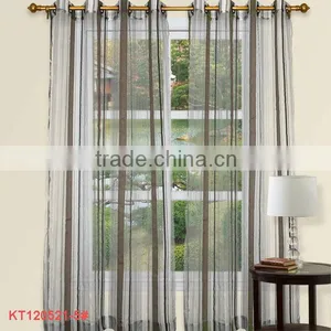 100% Polyester Blue and White Stripe Voile Finished Curtain Fabric Design Hobeto Etxebizitza Gortinak thumbnail-1