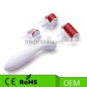 White 3 IN 1 Derma Roller Kit With 3 Separate Heads 180c/600c/1200c for Eyes+Face+Body thumbnail-1