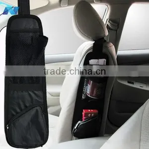 Black Vehicle Car Multi Side Pocket/Seat Pocket Storage Organizer Hanging Bag Collector Holder thumbnail-1