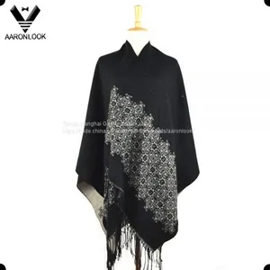 2017 New Custom Design Jacquard Cashmere Lady Knit Shawls thumbnail-2