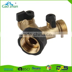 2 Way Brass Hose Connector, Y Shape Connector Valves Control Valve Garden Accessories, Brass Quick Connector thumbnail-3