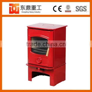 Red Colour Enamel Wood Burner Stove/Fireplace With European Style HF905UAE for Selling thumbnail-3