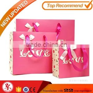 Wholesale Pink Color Paper Bags With Handles thumbnail-1
