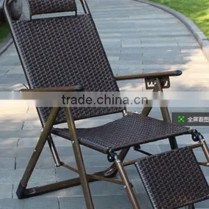 Outdoor High Back Rattan Chair With Pillow and Armrest/Weight Capacity High Quality Durable Lay Chair/Fold Able Armrest Chair thumbnail-1