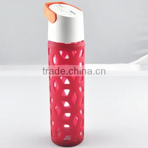 Hot Sale Eco-friendly Food Grade Embossed LOGO Molding Sports Silicone Sleeves for Glass Bottles thumbnail-2