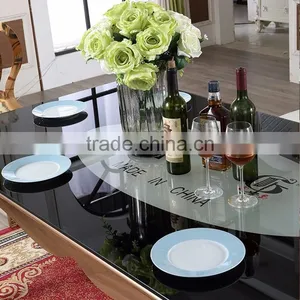 Stainless Steel Base Round Glass Party Ghost Dining Table thumbnail-5