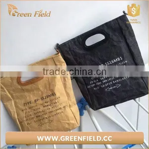 Eco Friendly Shoulder Strap Washable Kraft Paper Tote Bag Shoulder Bag thumbnail-4