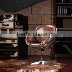 Fashionable Genuine Leather Egg Chair With Aluminium Back Coating Swivel Bar Chair/leisure Chair/office Chair thumbnail-4