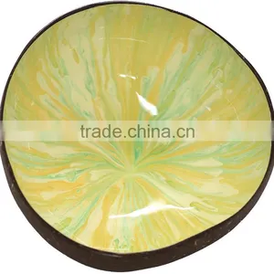 Lacquered Coconut Bowls With Various Pattern, Decorative Coconut Shell Bowls thumbnail-6