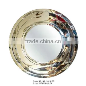 Stainless Steel Modern Wall Mirror With Gold Finish thumbnail-1