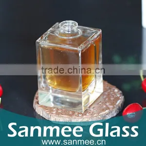 Supplies Square Glass Jar 100ml Transparent Glass Bottle For Perfume thumbnail-1