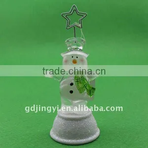 Acrylic Led Lighting Snowman Gift Box Card Holder for Office Supplier thumbnail-2