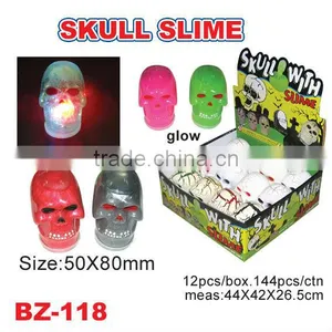 LED Flashing Halloween Skull Shaped Slime Toys thumbnail-1