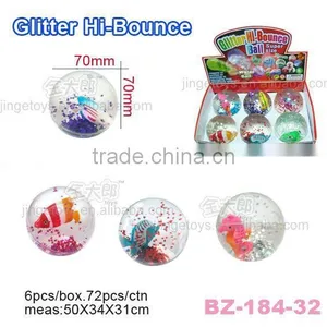 Sell 70MM Large Glitter Globe Hi Bounce Ball With Fish thumbnail-1