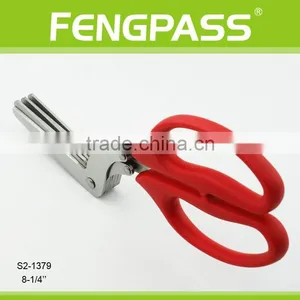 S2-1379 8.25 Inch Plastic Handle and Special Design Stainless Steel Shredding Herb Scissors thumbnail-3