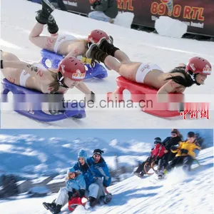 Snow Ice Sledge Winter Toboggan Solid Durable Fast With Steering Wheel Snow-Ice-Sledge-Winter-Tobogga thumbnail-2