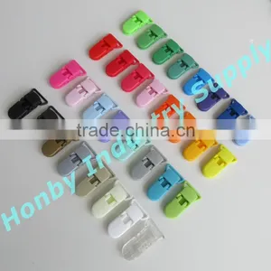 Baby Accessories Cute Color 20mm Safety Resin Baby Pacifier Clip For Holder thumbnail-1