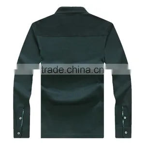 Men's Pique Knit Long Sleeve t Shirt 100%cotton thumbnail-3