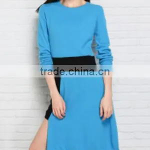 Long T-shirt Bottoming Sweaters Asymmetric Slim Type Skirt thumbnail-1