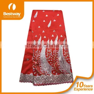Beaded Raw Silk George Wrappers GP0044 African Lace Fabrics Women Dresses thumbnail-1