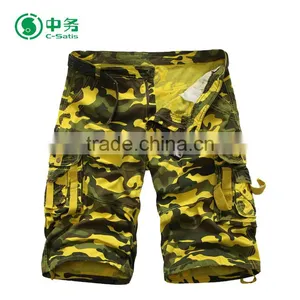 New Style European Fashion Summer 100% Cotton Baggy Camo Cargo Shorts for Men thumbnail-4