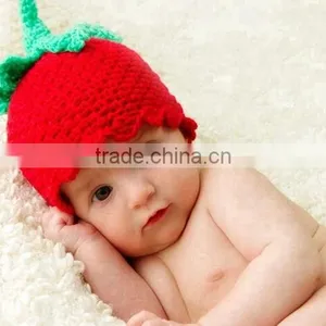 Lovely Wool Hat Crochet Baby Strawberry Hat thumbnail-2