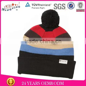 Custom China Soft Acrylic New Custom Design Beanie Hats With a Ball thumbnail-1