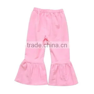Wholesale Design 100% Cotton Pants Children Boutique Pants Girls Leggings Pink Ruffle Pants thumbnail-1