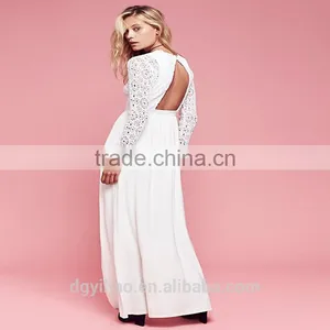 2016 Garment Factory New Arrived High Fashion Design Long Sleeve Lace Dress Woman Designer Evening Dress thumbnail-4