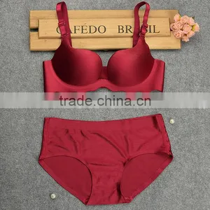 3/4 Cup Nylon Bra and Panties Set, Different Size for Choice & Breathable & Seamless, Solid, More Colors for Choice, Sold By Set thumbnail-3