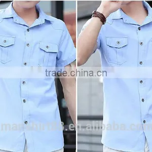Designer Short Sleeve Thick Cotton Slim Fit Casual Shirt thumbnail-2