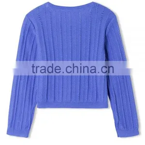 Cable Pattern Cardigan Baby Girl Sweater Design With Buttons thumbnail-2