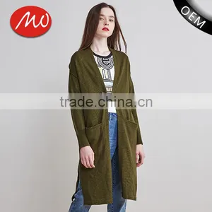 Ladies Stylish Open Front Wool Thin Plain Cardigan Sweater With High Quality thumbnail-1