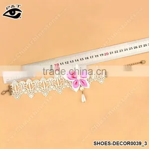 Fashion Feet Chain Flower Designs Lace Ribbon Anklets For Young Girl thumbnail-4
