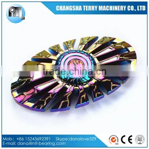 Metal Alloy Rainbow Tri Hand Spinner Fidget Spinner With R188 Bearing thumbnail-1