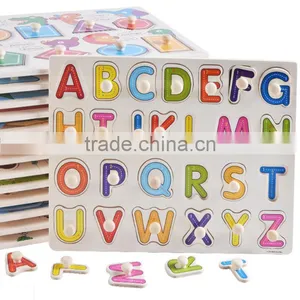2017 Toys Puzzle Wooden Toy Letters Puzzle Wooden Alphabet Learning Toy thumbnail-1
