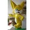 Custom Amusement Park Vivid Cartoon Fiberglass Statues of Cute Yellow Cat thumbnail-1