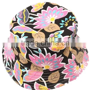 Multi Flower Pattern Bucket Caps Summer Sun Hat Fishing Outdoor Caps thumbnail-2