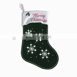 Decorative Black Felt Christmas Stocking With LED thumbnail-3