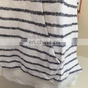 Womens Printed Stripe Sleeveless Funnel Neck Hoodie Top Shirt Natural Navy thumbnail-5