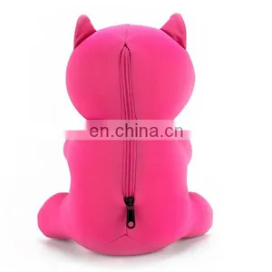 Pretty Rose Pink Kitty Cat Plush Toy 2 in 1 Reversible Soft Memory Foam Travel Support U Shape Neck Pillow thumbnail-4
