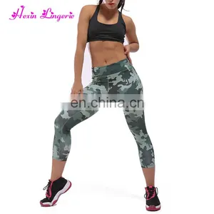 No Moq Wholesale Capri Tight High Waist Camouflage Printed Yoga Pants thumbnail-1