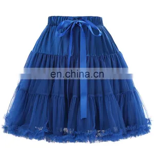 Belle Poque Luxury 3-Layers Soft Tulle Netting Blue Crinoline Petticoat Underskirt for Retro Vintage Dresses BP000226-4 thumbnail-1