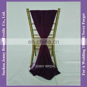 SH043H Purple Chiffon Chair Sash Buckle thumbnail-1