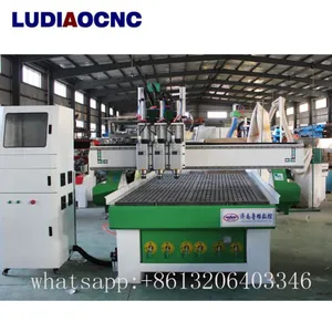 Wood Door Making CNC Router Engraving Machine With Three Heads Automatic CNC Router Wood Machine thumbnail-1